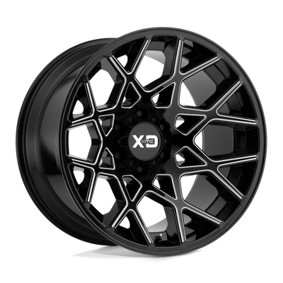 XD Series - XD831 CHOPSTIX - Black - GLOSS BLACK MILLED - 20" x 10", -24 Offset, 5x127 (Bolt Pattern), 72.6mm HUB