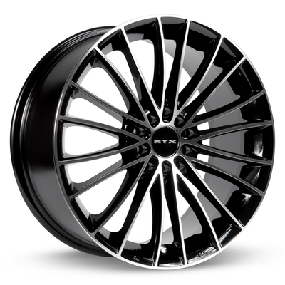 RTX Wheels - Turbine II - Black - Black Machined - 18" x 8", 42 Offset, 5x100/114.3 (Bolt Pattern), 73.1mm HUB