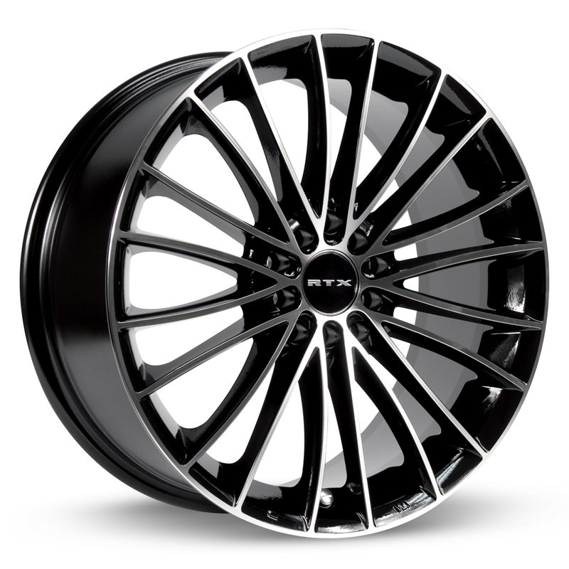 RTX Wheels - Turbine II - Black - Black Machined - 18" x 8", 42 Offset, 5x100/114.3 (Bolt Pattern), 73.1mm HUB