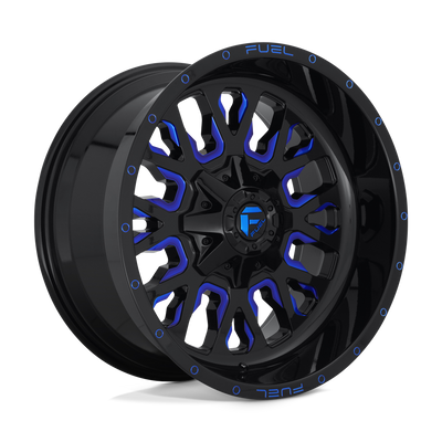 Fuel - D645 STROKE - Black - GLOSS BLACK BLUE TINTED CLEAR - 18" x 9", 1 Offset, 5x114.3/127 (Bolt Pattern), 78.1mm HUB