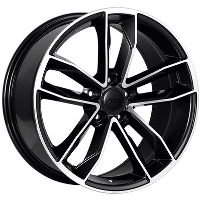 ART - Replica 129 - Black - Gloss Black - Machined Face - 19" x 8.5", 30 Offset, 5x112 (Bolt Pattern), 66.5mm HUB