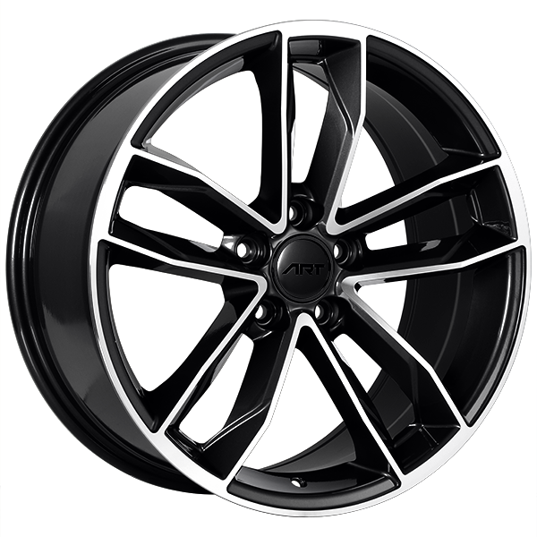 ART - Replica 129 - Black - Gloss Black - Machined Face - 19" x 8.5", 30 Offset, 5x112 (Bolt Pattern), 66.5mm HUB