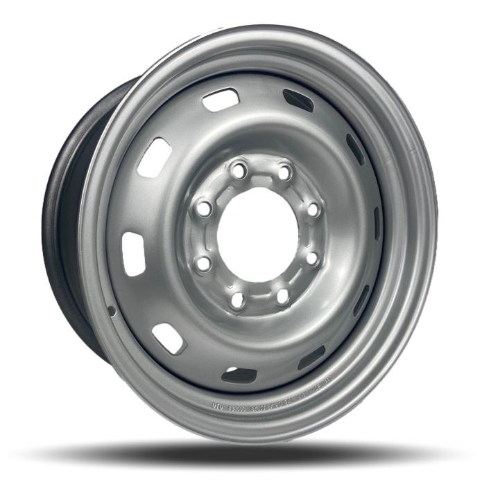 DTD - Steel - Silver - Gloss Silver - 18" x 8", 43 Offset, 8x180 (Bolt pattern), 124,10mm HUB