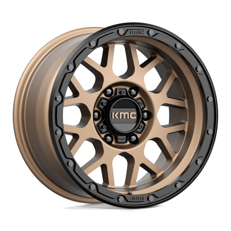 KMC Wheels - KM535 GRENADE OFF-ROAD - Bronze - MATTE BRONZE MATTE BLACK LIP - 17" x 9", -12 Offset, 6x139.7 (Bolt Pattern), 106.1mm HUB