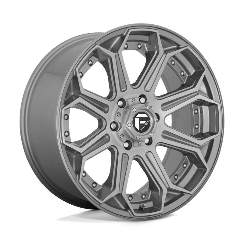 Fuel - D705 SIEGE - Gunmetal - BRUSHED GUN METAL TINTED CLEAR - 20" x 9", 1 Offset, 5x127 (Bolt Pattern), 71.5mm HUB