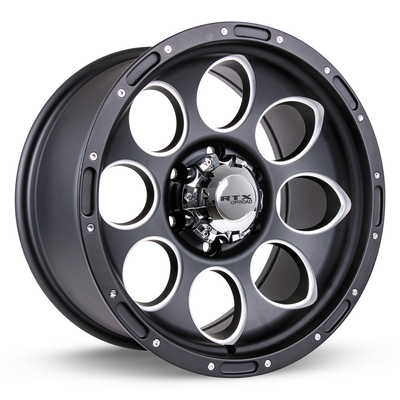 RTX Wheels - Blast II - Black - Matte Black Milled - 17" x 9", 15 Offset, 5x127 (Bolt Pattern), 71.5mm HUB