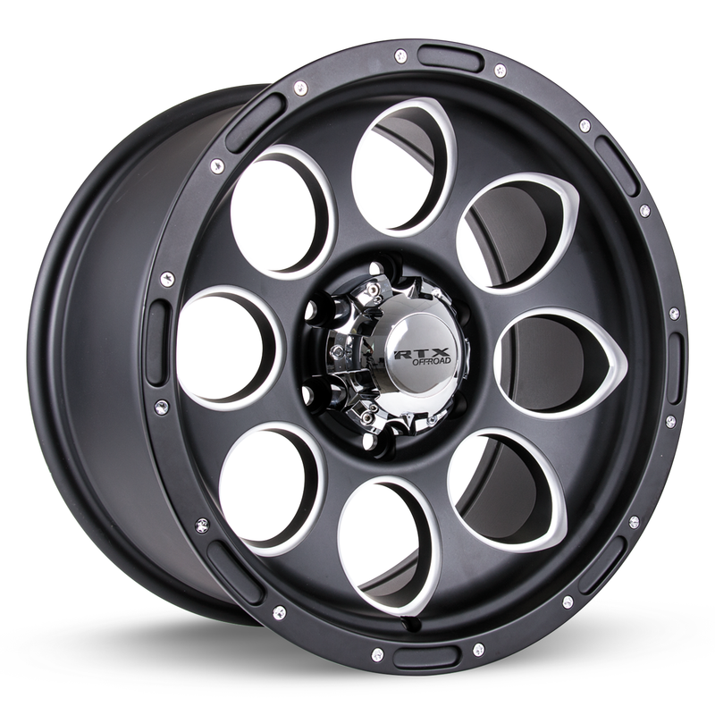 RTX Wheels - Blast II - Black - Matte Black Milled - 17" x 9", 15 Offset, 5x127 (Bolt Pattern), 71.5mm HUB