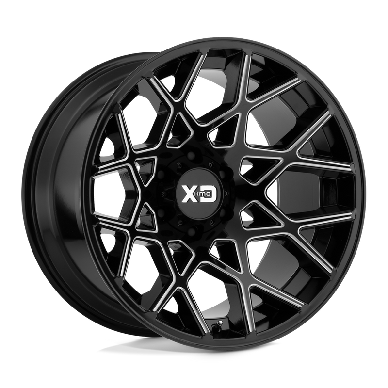 XD Series - XD831 CHOPSTIX - Black - Gloss Black Milled - 20" x 10", -24 Offset, 8x180 (Bolt Pattern), 124.2mm HUB
