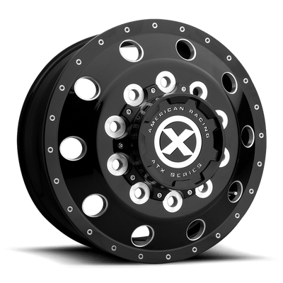 ATX - AO400 BAJA - Black - GLOSS BLACK MILLED - 22.5" x 8.25", 145 Offset, 10x285.75 (Bolt Pattern), 220.1mm HUB