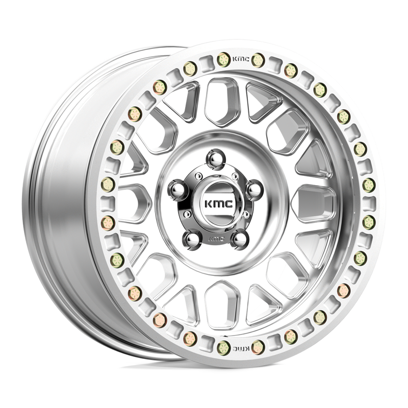 KMC Wheels - KM234 GRENADE DESERT BEADLOCK - Silver - MACHINED - 17" x 8.5", 0 Offset, 6x139.7 (Bolt Pattern), 108mm HUB