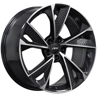 ART - Replica 231 - Black - Gloss Black - Machined Face - 19" x 8.5", 28 Offset, 5x112 (Bolt Pattern), 66.5mm HUB