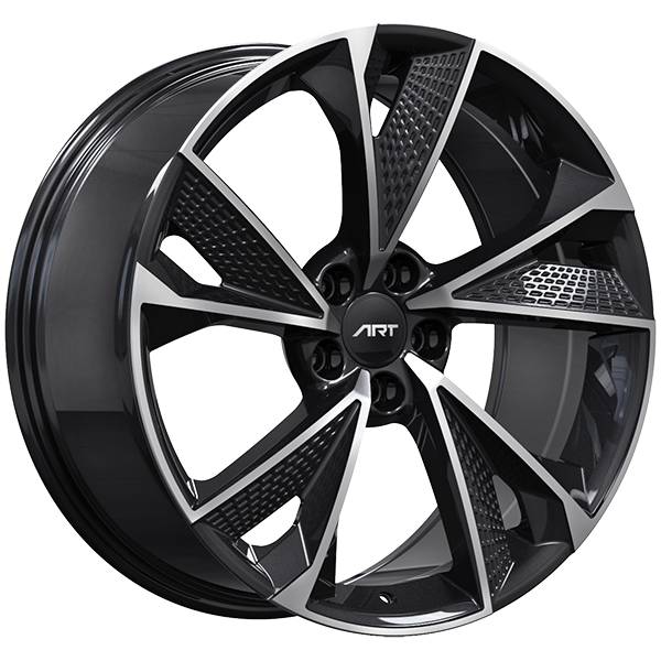 ART - Replica 231 - Black - Gloss Black - Machined Face - 19" x 8.5", 28 Offset, 5x112 (Bolt Pattern), 66.5mm HUB