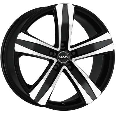 Mak Wheels - STONE5 3 - Black - BLACK MIRROR - 15" x 6.5", 52 Offset, 5x160 (Bolt Pattern), 65.1mm HUB