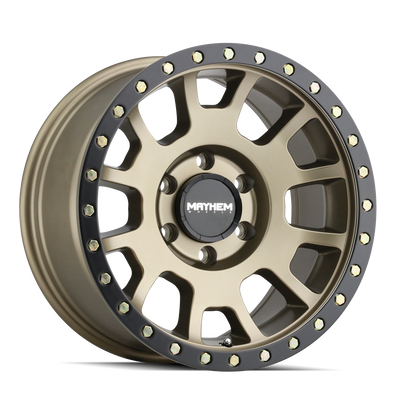 Mayhem - SCOUT - Gold - MATTE GOLD WITH MATTE BLACK LIP - 17" x 8.5", 0 Offset, 5x127 (Bolt Pattern), 78.1mm HUB
