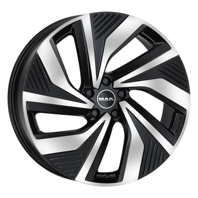 Mak Wheels - ELECTRA - Black - BLACK MIRROR - 20" x 9.5", 45 Offset, 5x114.3 (Bolt Pattern), 64.1mm HUB