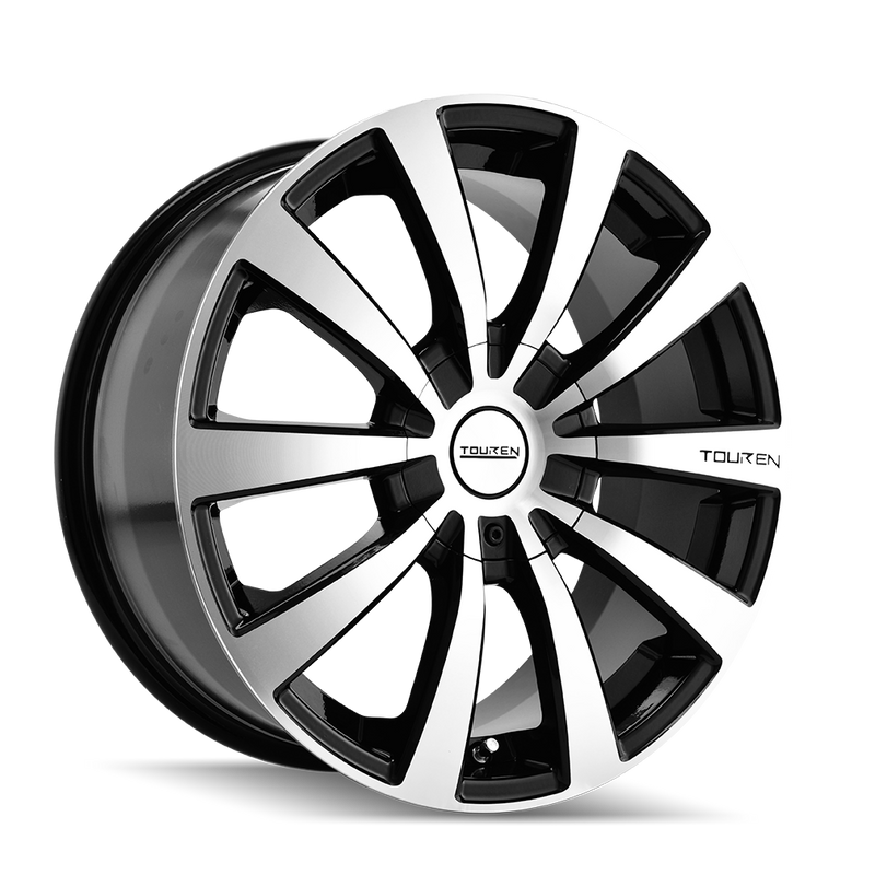 Touren - TR3 - Black - BLACK/MACHINED FACE/MACHINED LIP - 16" x 7", 42 Offset, 5x112/120 (Bolt Pattern), 72.6mm HUB