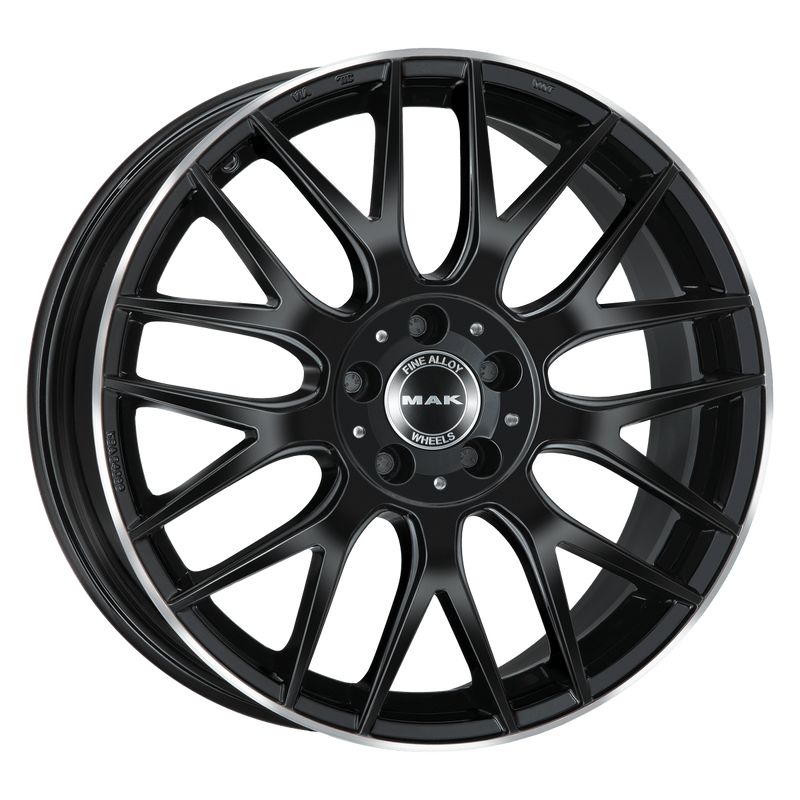 Mak Wheels - ARROW - Black - GLOSS BLACK MIRROR RING - 21" x 10", 22 Offset, 5x112 (Bolt Pattern), 66.6mm HUB