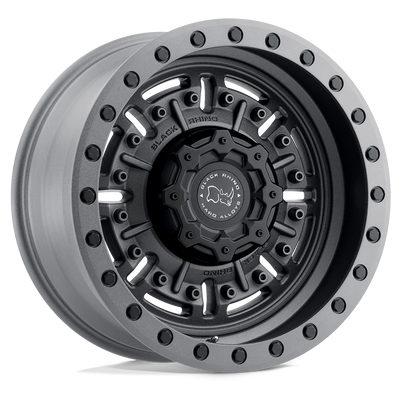 Black Rhino - ABRAMS - Gunmetal - TEXTURED MATTE GUNMETAL - 18" x 9.5", 12 Offset, 6x114.3 (Bolt Pattern), 76.1mm HUB