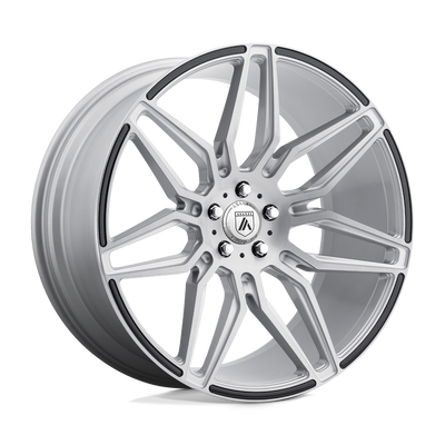 Asanti Black - ABL-11 SIRIUS - Silver - Brushed Silver Carbon Fiber Insert - 20" x 10.5", 38 Offset, 5x114.3 (Bolt Pattern), 72.6mm HUB