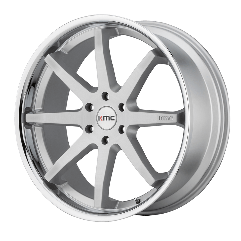 KMC Wheels - KM715 REVERB - Silver - Brushed Silver Chrome Lip - 20" x 9", 30 Offset, 5x127 (Bolt Pattern), 71.5mm HUB