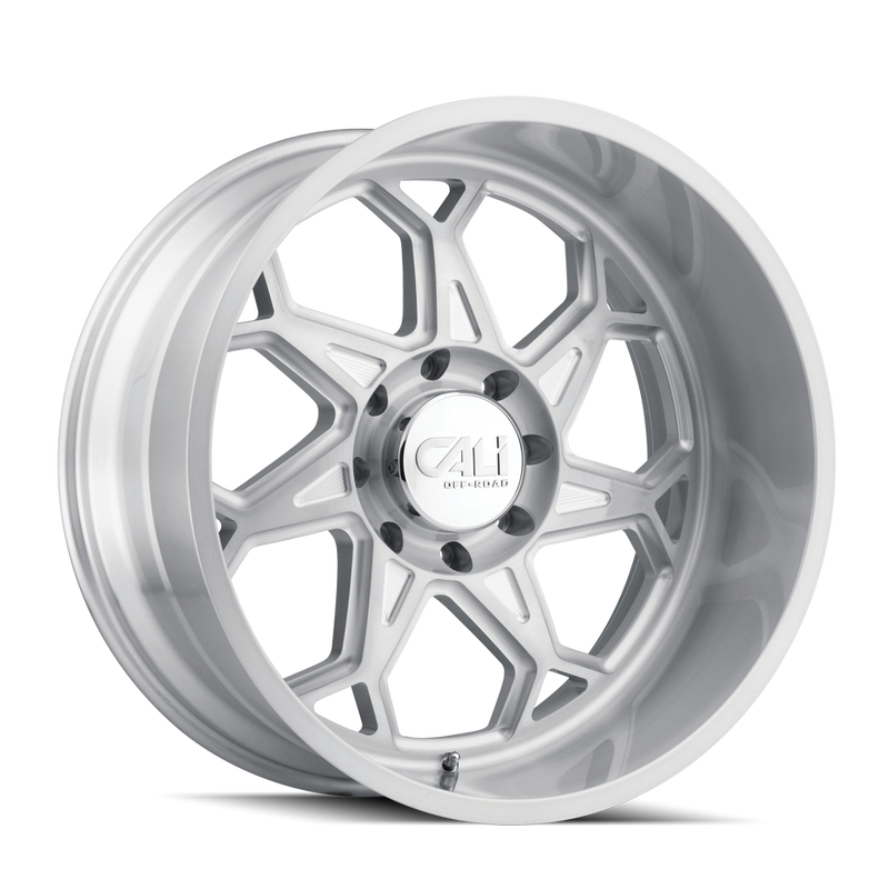 Cali Off-Road - SEVENFOLD - Silver - BRUSHED & CLEAR COATED - 24" x 12", -51 Offset, 8x170 (Bolt Pattern), 130.8mm HUB