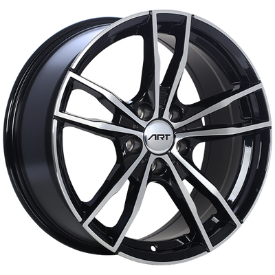 ART - Replica 190 - Black - Gloss Black - Machined Face - 18" x 8", 35 Offset, 5x120 (Bolt Pattern), 72.6mm HUB