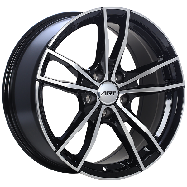 ART - Replica 190 - Black - Gloss Black - Machined Face - 18" x 8", 35 Offset, 5x120 (Bolt Pattern), 72.6mm HUB