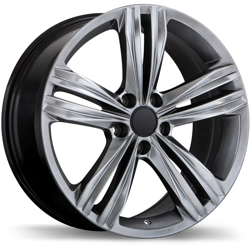 Replika - R205 - Gunmetal - Dark Hyper Silver - 17" x 7.5", 33 Offset, 5x112 (Bolt Pattern), 57.1mm HUB