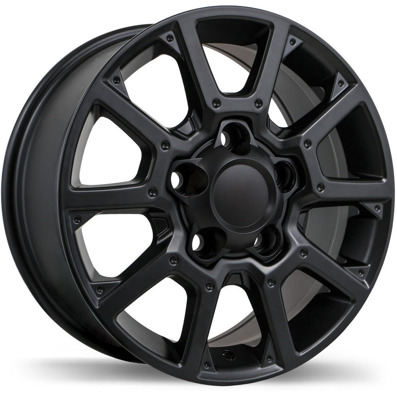 Replika - R226 - Black - Satin Black - 20" x 8.5", 55 Offset, 5x150 (Bolt Pattern), 110.1mm HUB