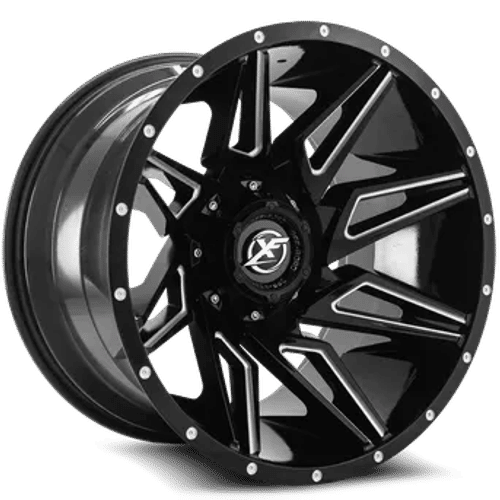 XF Off-Road - XF-218 - Black - Gloss Black Milled - 20" x 9", 0 Offset, 5x127/139.7 (Bolt pattern), 78.1mm HUB