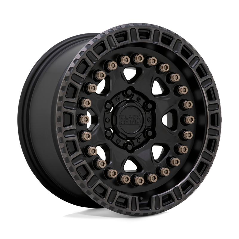 Black Rhino - CARBINE - Black - MATTE BLACK WITH MACHINED TINTED RING & BRONZE BOLTS - 18" x 9", 10 Offset, 6x120 (Bolt Pattern), 67.1mm HUB