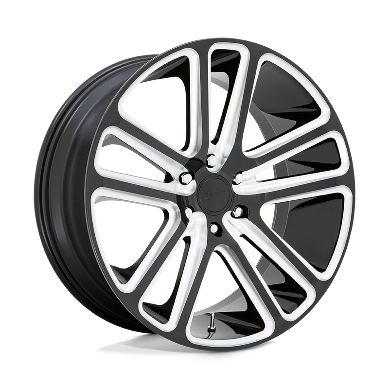 DUB - S255 FLEX - Black - GLOSS BLACK MILLED - 22" x 9.5", 10 Offset, 5x127 (Bolt Pattern), 78.1mm HUB