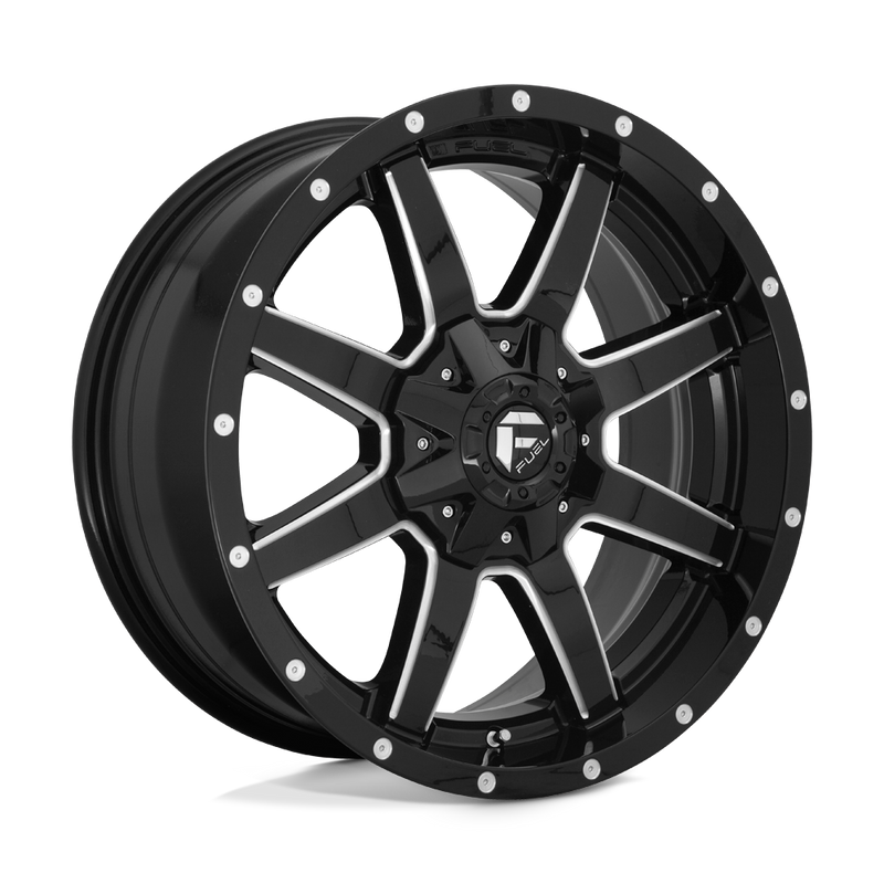 Fuel - D610 MAVERICK - Black - GLOSS BLACK MILLED - 20" x 9", 20 Offset, 6x135/139.7 (Bolt Pattern), 106.1mm HUB