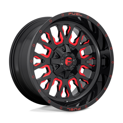 Fuel - D612 STROKE - Black - GLOSS BLACK RED TINTED CLEAR - 18" x 9", -12 Offset, 6x135/139.7 (Bolt Pattern), 106.1mm HUB