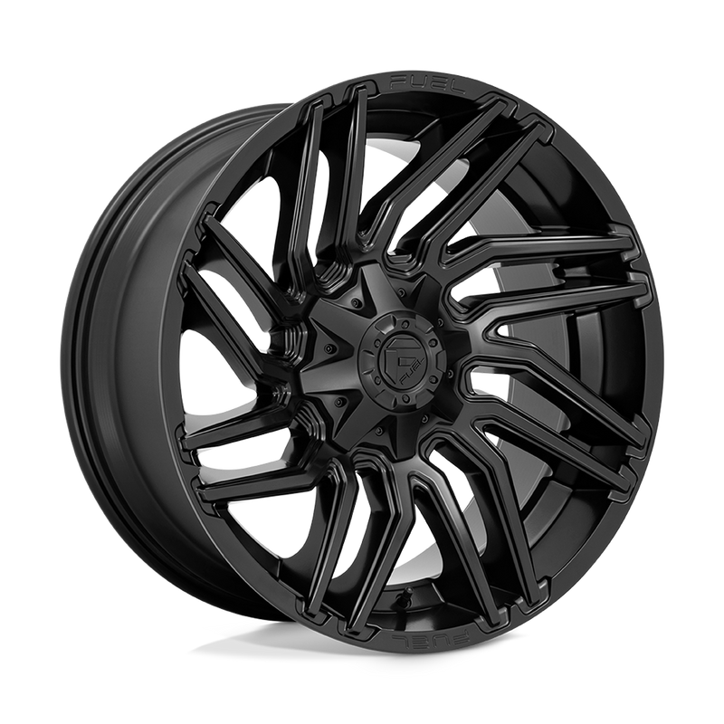 Fuel - D775 TYPHOON - Black - MATTE BLACK - 22" x 10", -18 Offset, 8x180 (Bolt Pattern), 124.2mm HUB