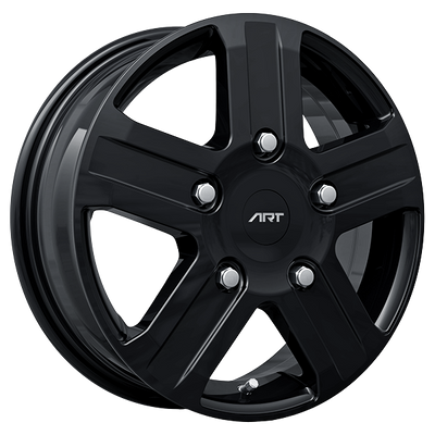 ART - Replica 255 - Black - Gloss Black - 16" x 5.5", 60 Offset, 5x160 (Bolt Pattern), 65.1mm HUB