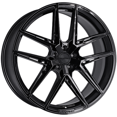 Ruffino Wheels - Rayden - Black - Gloss Black - 22" x 9", 15 Offset, 5x115 (Bolt Pattern), 71.5mm HUB