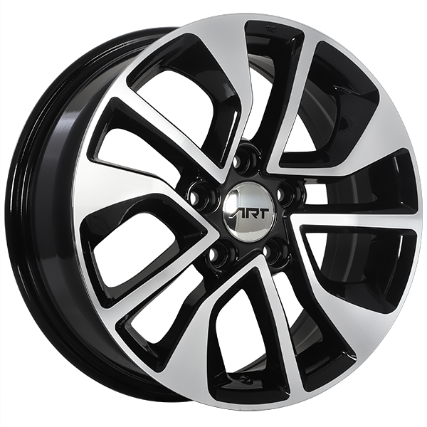 ART - Replica 138 - Black - Gloss Black - Machined Face - 16" x 6.5", 45 Offset, 5x114.3 (Bolt Pattern), 64.1mm HUB