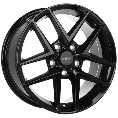 ART - Replica 296 - Black - Gloss Black - 16" x 7", 45 Offset, 5x114.3 (Bolt Pattern), 64.1mm HUB