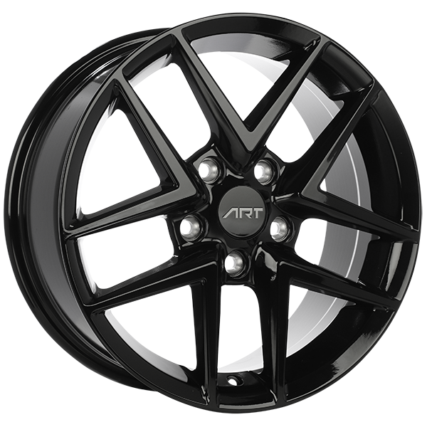 ART - Replica 296 - Black - Gloss Black - 16" x 7", 45 Offset, 5x114.3 (Bolt Pattern), 64.1mm HUB