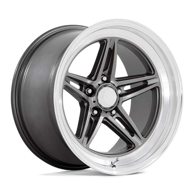 American Racing Vintage - VN514 GROOVE - Gunmetal - ANTHRACITE WITH DIAMOND CUT LIP - 18" x 8", 0 Offset, 5x120.65 (Bolt Pattern), 72.6mm HUB