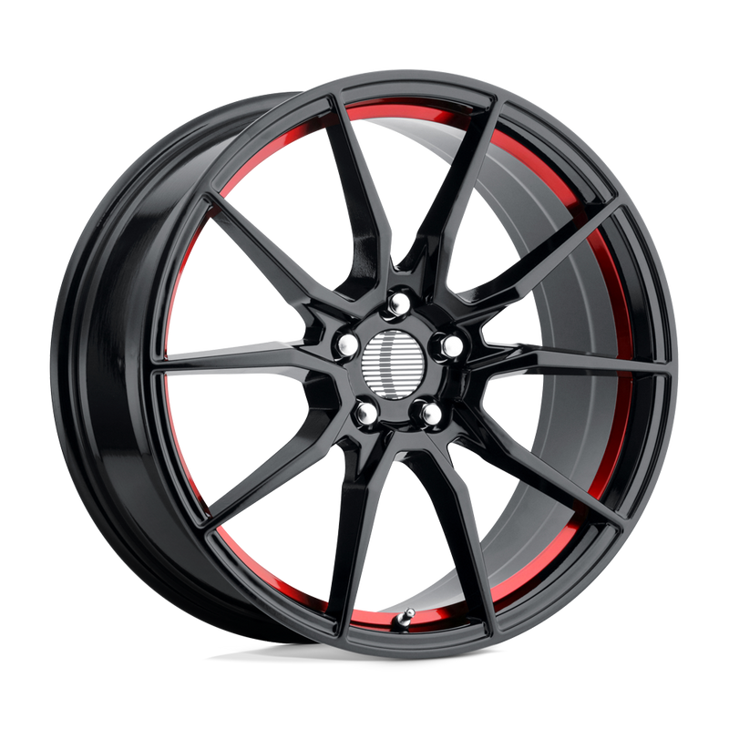 OE Creations - PR193 - Black - GLOSS BLACK RED MACHINED - 20" x 10", 40 Offset, 5x114.3 (Bolt Pattern), 70.7mm HUB