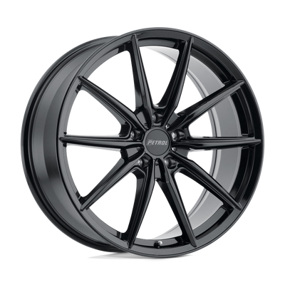 Petrol Wheels - P4B - Black - GLOSS BLACK - 18" x 8", 40 Offset, 5x114.3 (Bolt Pattern), 76.1mm HUB