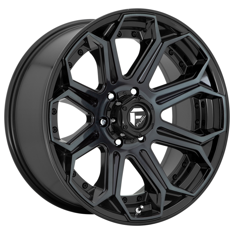 Fuel - D704 SIEGE - Black - GLOSS MACHINED DOUBLE DARK TINT - 20" x 10", -18 Offset, 8x180 (Bolt Pattern), 124.2mm HUB