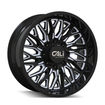 Cali Off-Road - CRUSHER - Black - Black Milled - 22" x 10", -19 Offset, 8x180 (Bolt pattern), 124.10mm HUB