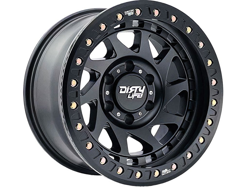 Dirty Life - ENIGMA RACE - Black - MATTE BLACK - 17" x 9", -12 Offset, 8x170 (Bolt Pattern), 125.2mm HUB