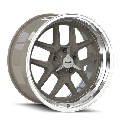 Ridler - 610 - Grey - Grey/Polished Lip - 17" x 8", 0 Offset, 5x120.65 (Bolt pattern), 83.82mm HUB