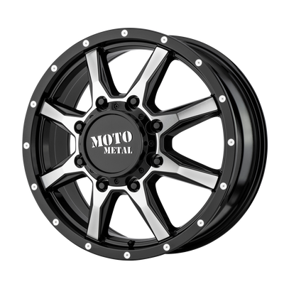 Moto Metal - MO995 - Black - GLOSS BLACK MACHINED - FRONT - 17" x 6.5", 111 Offset, 8x165.1 (Bolt Pattern), 125.1mm HUB
