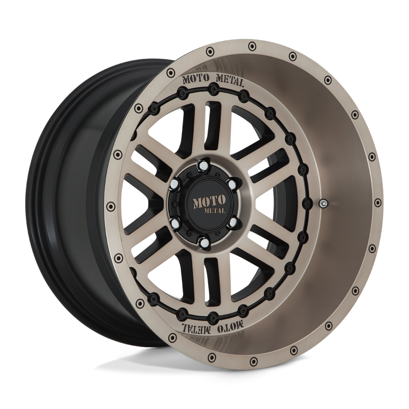 Moto Metal - MO800 DEEP SIX - Black - SATIN BLACK WITH BRONZE TINT - 20" x 10", -18 Offset, 5x127 (Bolt Pattern), 71.5mm HUB