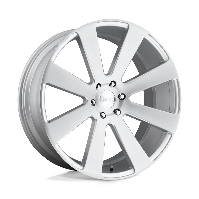 DUB - S213 8-BALL - Black - GLOSS SILVER BRUSHED - 24" x 10", 20 Offset, 6x139.7 (Bolt Pattern), 78.1mm HUB
